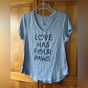 Women’s Apt. 9 Heather Gray Animal Theme V-Neck Tee Size L